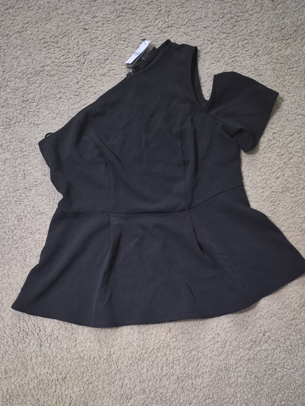 Lane Bryant Black Asymmetric Peplum Top
